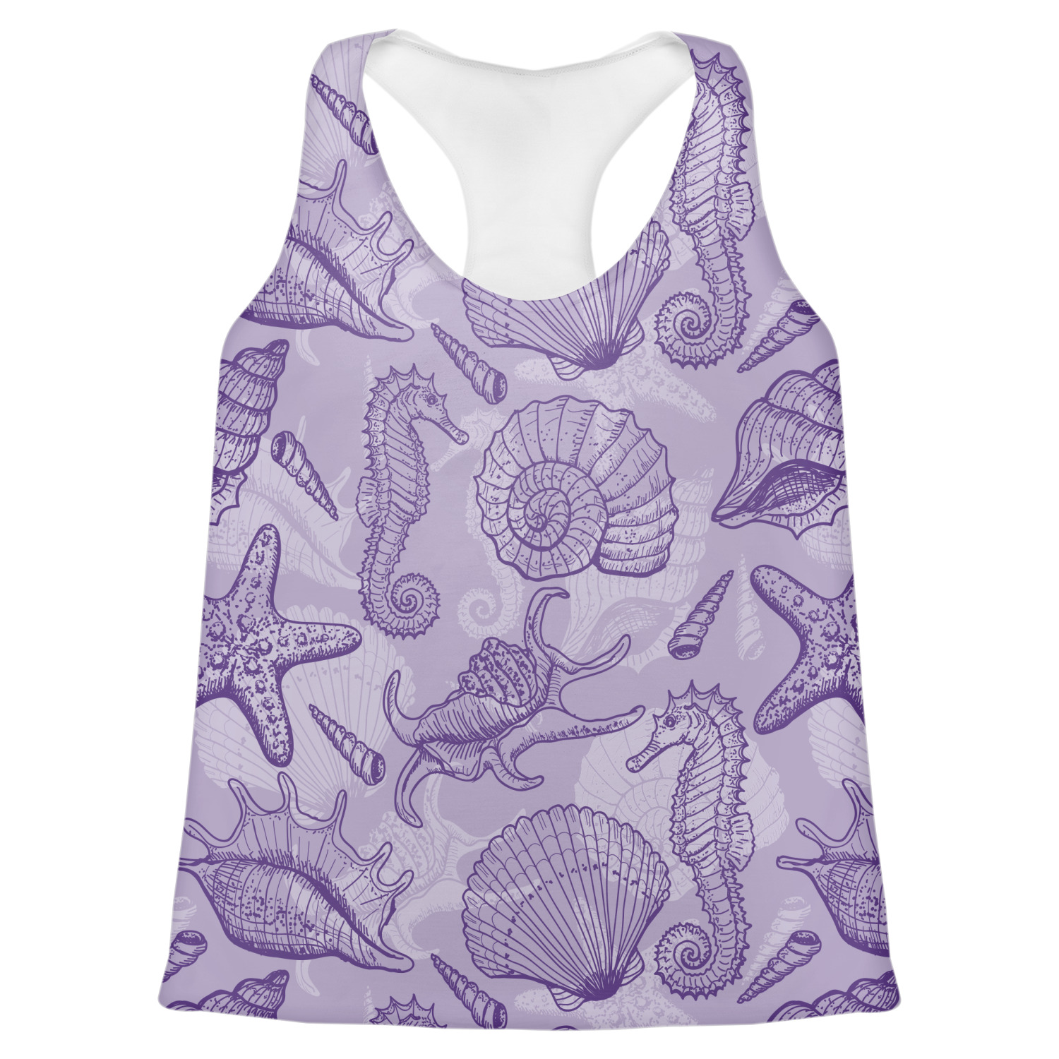 Custom Sea Shells Womens Racerback Tank Top YouCustomizeIt