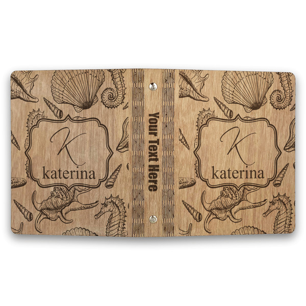 Sea Shells Wood 3-Ring Binders - 1" Half-Letter - Approval