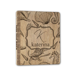 Sea Shells Wood 3-Ring Binder - 1" Half-Letter Size (Personalized)