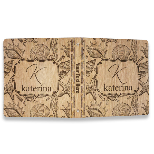 Sea Shells Wood 3-Ring Binders - 1" Letter - Approval