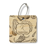 Sea Shells Wood Luggage Tag - Square (Personalized)