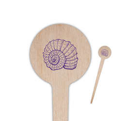 Sea Shells 4" Round Wooden Food Picks - Double Sided
