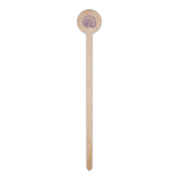 Sea Shells Wooden 6" Stir Stick - Round - Single Stick