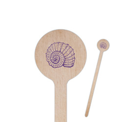 Sea Shells 7.5" Round Wooden Stir Sticks - Single Sided