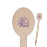 Sea Shells Oval Wooden Food Picks