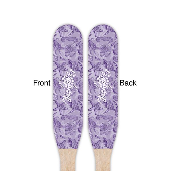Sea Shells Wooden Food Pick - Paddle - Double Sided - Front & Back