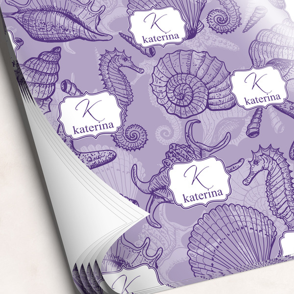 Custom Sea Shells Wrapping Paper Sheets (Personalized)