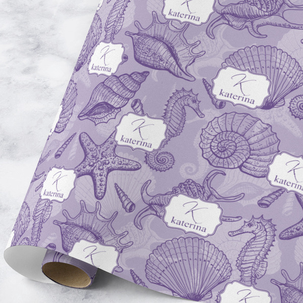 Custom Sea Shells Wrapping Paper Roll - Large - Matte (Personalized)