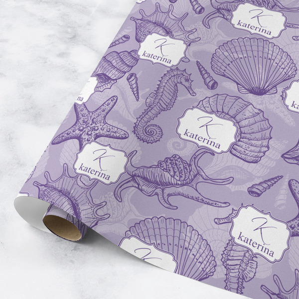 Custom Sea Shells Wrapping Paper Roll - Medium - Matte (Personalized)