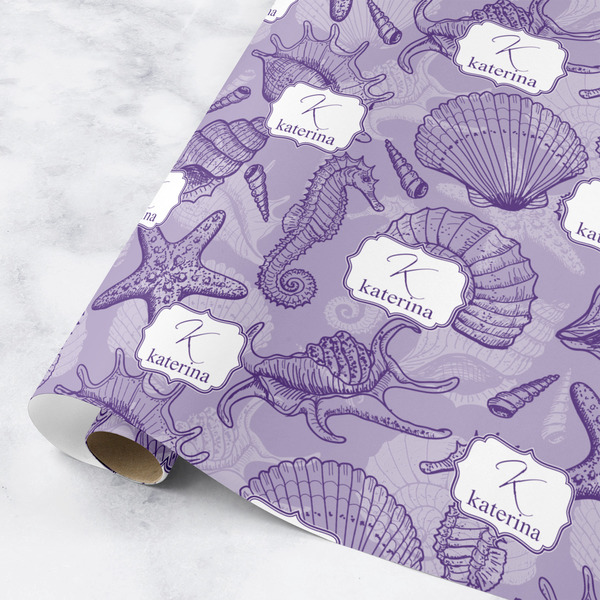 Custom Sea Shells Wrapping Paper Roll - Medium (Personalized)
