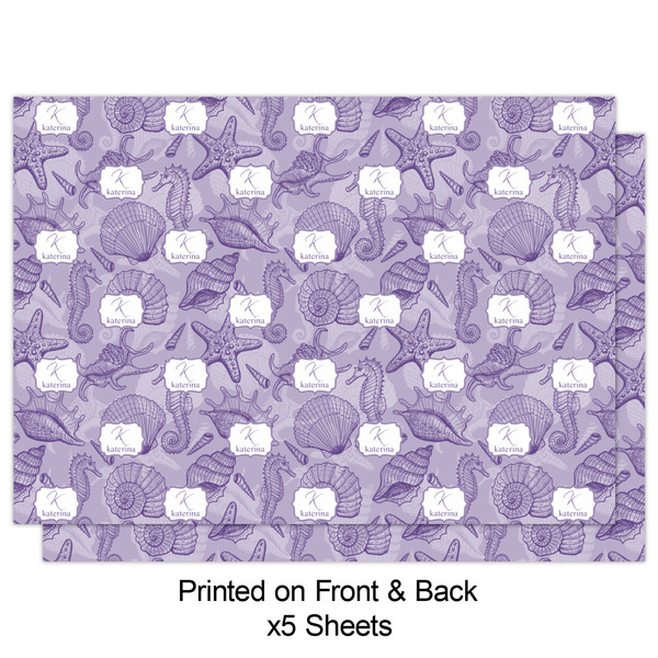 Sea Shells Wrapping Paper Sheet - Double Sided - Front