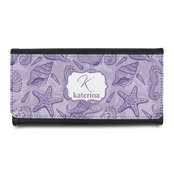 Custom Sea Shells Leatherette Ladies Wallet (Personalized)