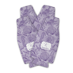 Sea Shells Zipper Bottle Cooler - Set of 4 (Personalized)