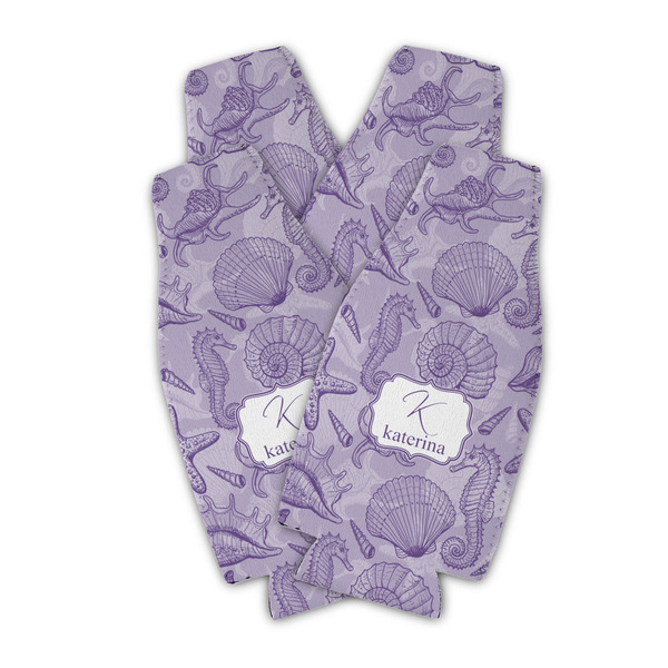 Sea Shells Zipper Bottle Cooler - Set of 4 - PARENT MAIN (flat)