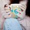 Teal Circles & Stripes 11oz Coffee Mug - LIFESTYLE