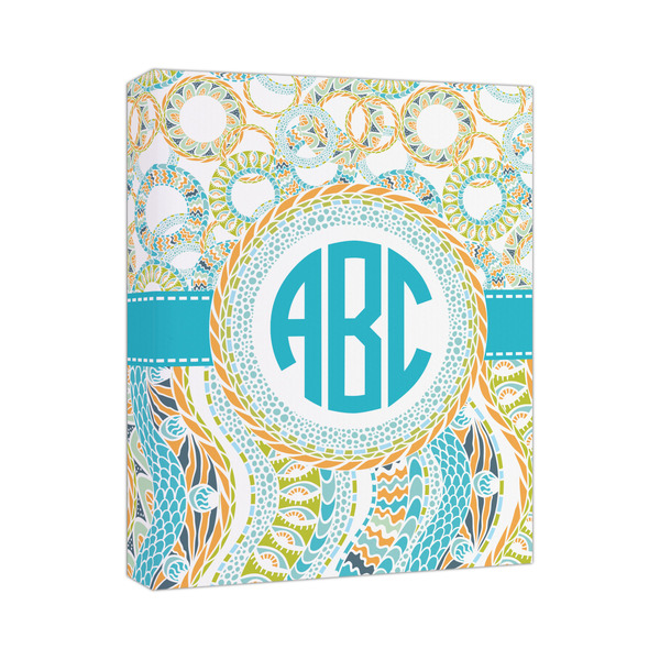 Custom Teal Circles & Stripes Canvas Print - 11x14 (Personalized)