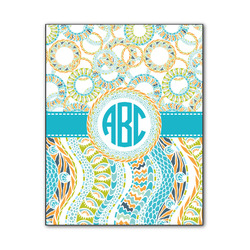 Teal Circles & Stripes Wood Print - 11x14 (Personalized)