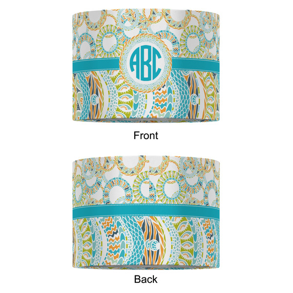 Teal Circles & Stripes 12" Drum Lampshade - APPROVAL (Fabric)