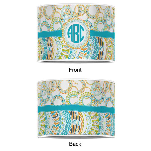 Teal Circles & Stripes 12" Drum Lampshade - APPROVAL (Poly Film)