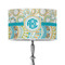 Teal Circles & Stripes 12" Drum Lamp Shade - Poly-film (Personalized)