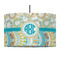 Teal Circles & Stripes 12" Drum Pendant Lamp - Fabric (Personalized)