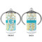 Teal Circles & Stripes 12 oz Stainless Steel Sippy Cups - APPROVAL