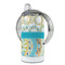 Teal Circles & Stripes 12 oz Stainless Steel Sippy Cups - FULL (back angle)