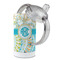 Teal Circles & Stripes 12 oz Stainless Steel Sippy Cups - Top Off