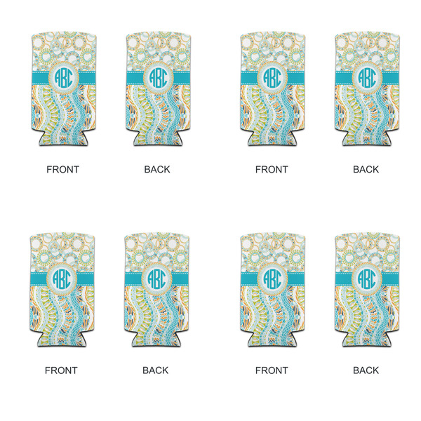 Teal Circles & Stripes 12oz Tall Can Sleeve - Set of 4 - APPROVAL