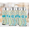 Teal Circles & Stripes 12oz Tall Can Sleeve - Set of 4 - LIFESTYLE