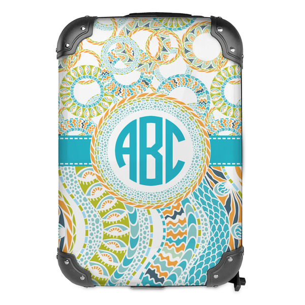 Teal Circles & Stripes 13" Hard Shell Backpacks - FRONT