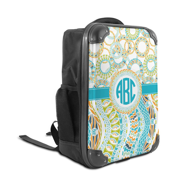 Teal Circles & Stripes 15" Backpack - ANGLE VIEW