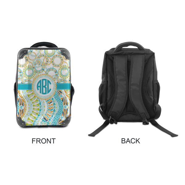 Teal Circles & Stripes 15" Backpack - APPROVAL
