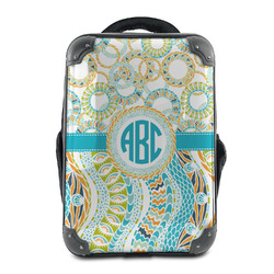 Teal Circles & Stripes 15" Hard Shell Backpack (Personalized)