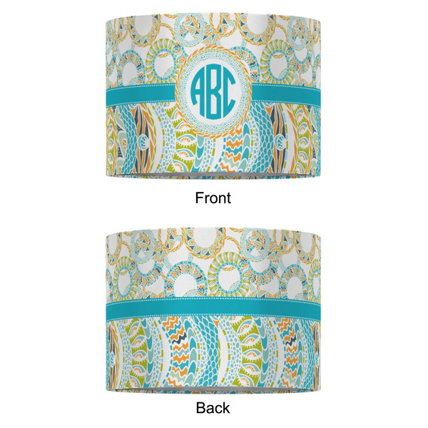Teal Circles & Stripes 16" Drum Lampshade - APPROVAL (Fabric)