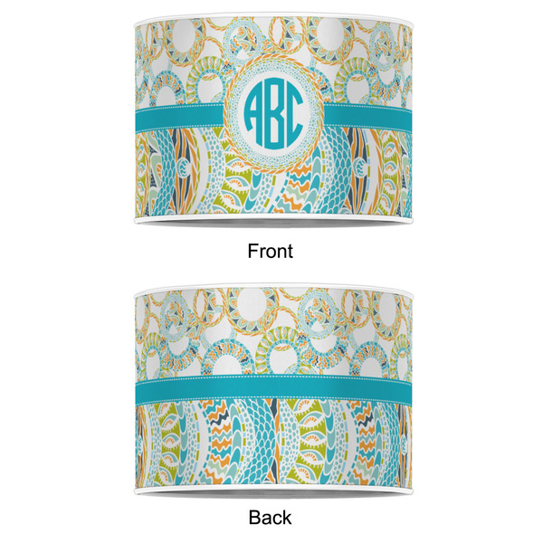 Teal Circles & Stripes 16" Drum Lampshade - APPROVAL (Poly Film)
