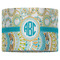 Teal Circles & Stripes 16" Drum Lampshade - FRONT (Fabric)
