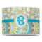 Teal Circles & Stripes 16" Drum Lampshade - FRONT (Poly Film)