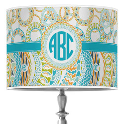 Teal Circles & Stripes Drum Lamp Shade (Personalized)