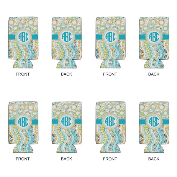 Teal Circles & Stripes 16oz Can Sleeve - Set of 4 - APPROVAL