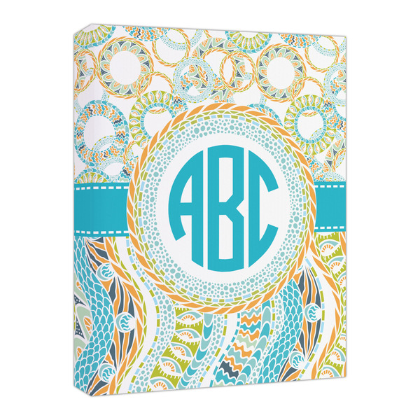 Custom Teal Circles & Stripes Canvas Print - 16x20 (Personalized)