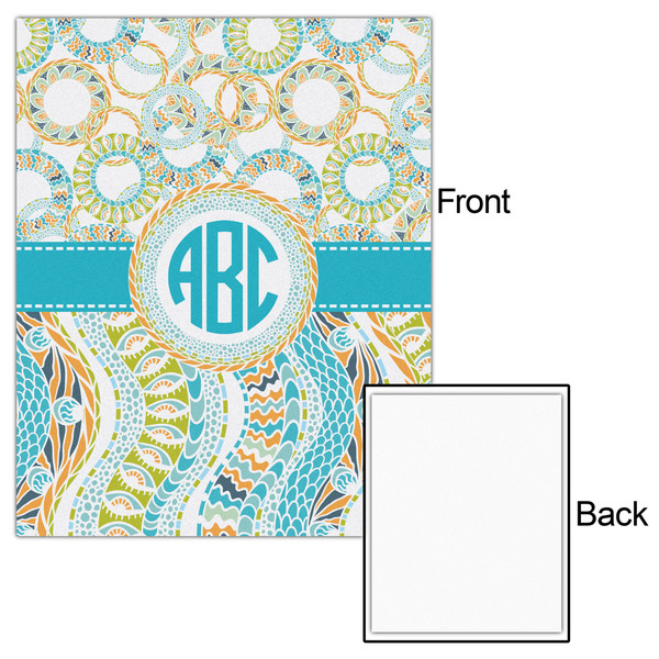 Teal Circles & Stripes 16x20 - Matte Poster - Front & Back