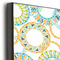 Teal Circles & Stripes 16x20 Wood Print - Closeup