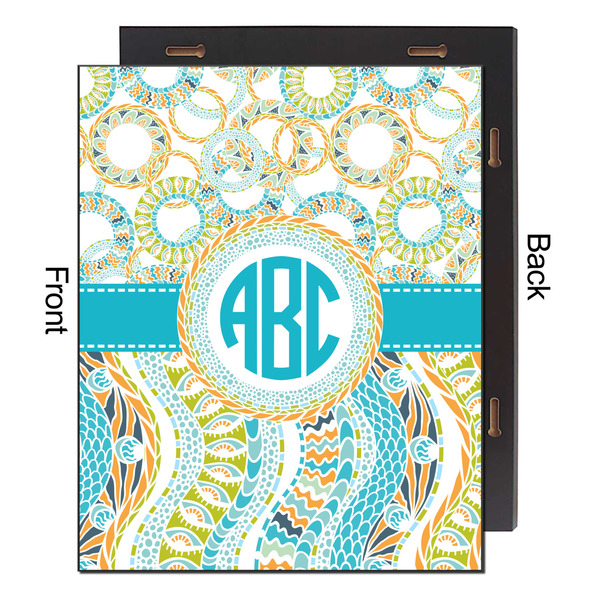 Teal Circles & Stripes 16x20 Wood Print - Front & Back View