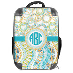 Teal Circles & Stripes Hard Shell Backpack (Personalized)