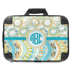 Teal Circles & Stripes Hard Shell Briefcase - 18" (Personalized)