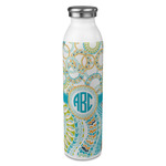 Teal Circles & Stripes 20oz Stainless Steel Water Bottle - Full Print (Personalized)