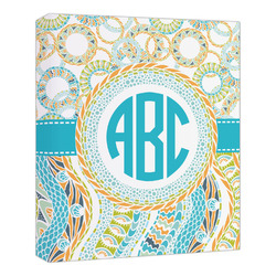 Teal Circles & Stripes Canvas Print - 20x24 (Personalized)
