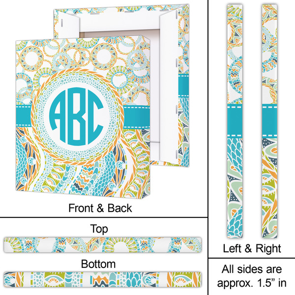 Teal Circles & Stripes 20x24 - Canvas Print - Approval