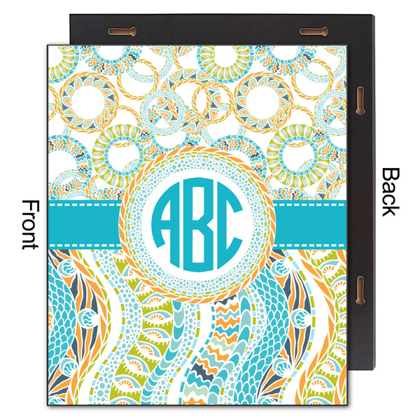 Teal Circles & Stripes 20x24 Wood Print - Front & Back View